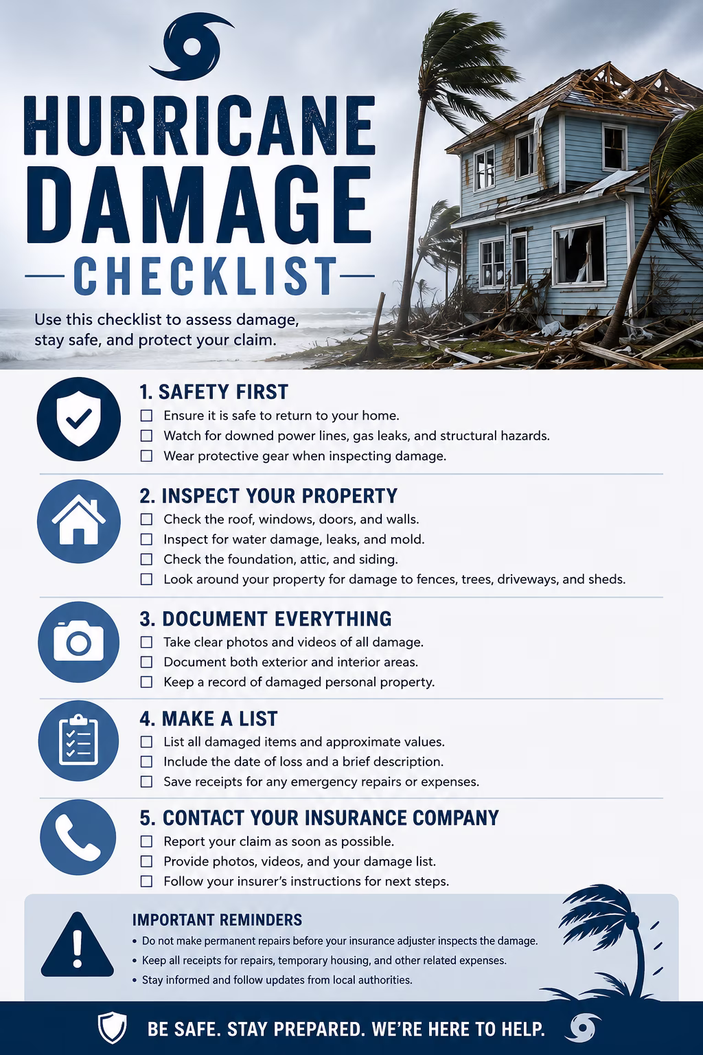 Hurricane Preparedness Checklist for Florida Homes